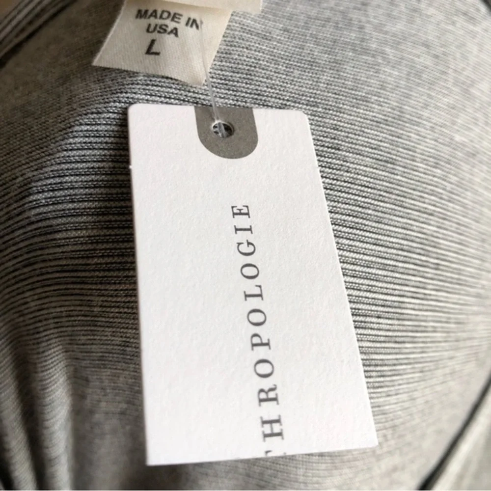 Anthropologie | Amadi twist waist jersey knit  micro striped dress large